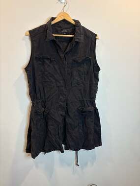 Buffalo David Bitton Women's Black Lightweight Cargo Utility Vest with Adjustabl